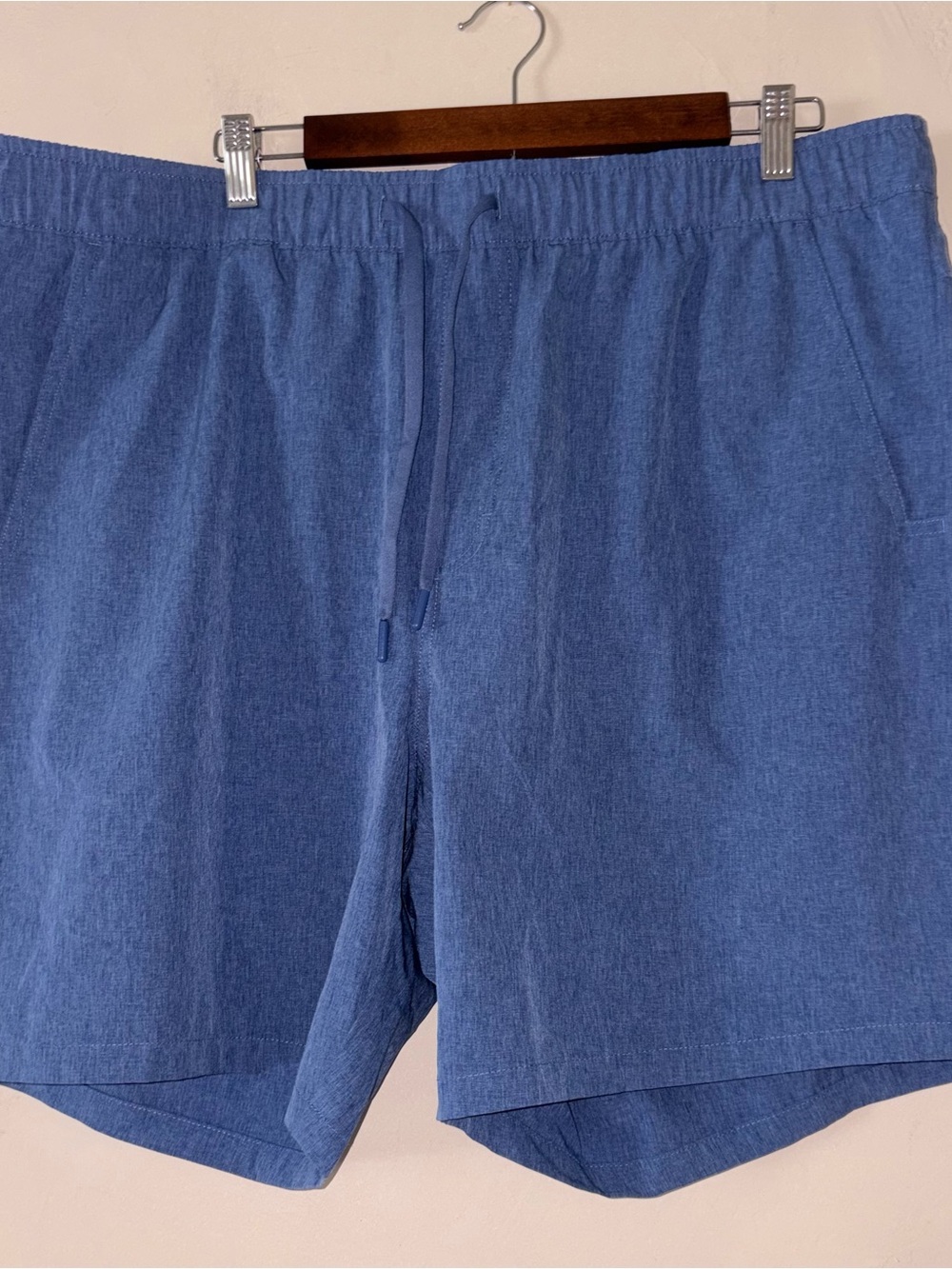 Eddie Bauer Men Blue Horizon Heather Athletic Shorts Drawstring XXL